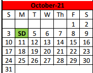 District School Academic Calendar for Kirbyville High School for October 2021