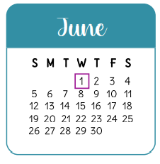 District School Academic Calendar for Wunderlich Intermediate for June 2022