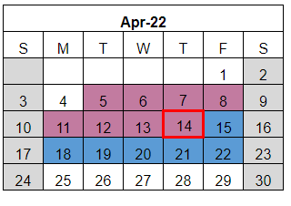 District School Academic Calendar for Kountze Middle for April 2022