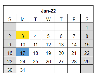 District School Academic Calendar for Kountze Middle for January 2022