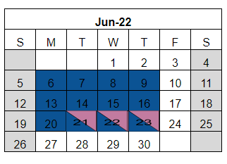 District School Academic Calendar for Kountze Middle for June 2022