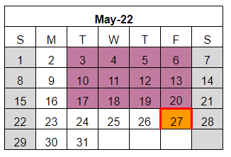 District School Academic Calendar for Hardin Co Alter Ed for May 2022