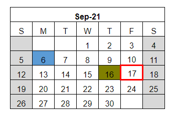 District School Academic Calendar for Kountze Middle for September 2021