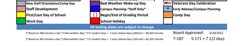 District School Academic Calendar Key for Krum Middle