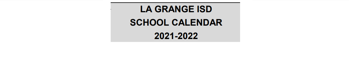 District School Academic Calendar for La Grange Int