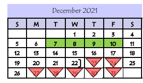 District School Academic Calendar for Ann Richards Middle School for December 2021
