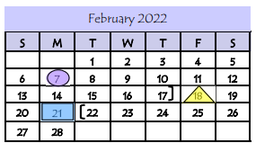 District School Academic Calendar for Cesar Chavez Middle School for February 2022