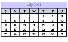 District School Academic Calendar for Diaz-Villarreal Elementary School for July 2021