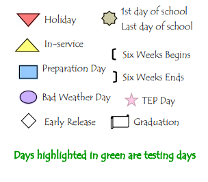 District School Academic Calendar Legend for Ann Richards Middle School