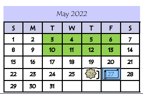 District School Academic Calendar for Eligio Kika De La Garza Elementary for May 2022
