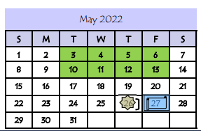 District School Academic Calendar for Cesar Chavez Middle School for May 2022