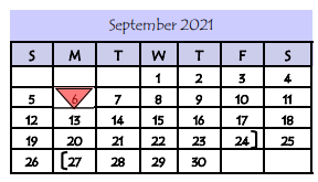 District School Academic Calendar for Diaz-Villarreal Elementary School for September 2021
