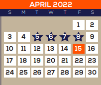District School Academic Calendar for Simms Elementary for April 2022