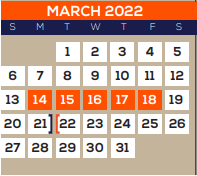 District School Academic Calendar for La Marque Middle for March 2022
