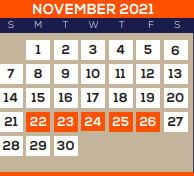 District School Academic Calendar for Westlawn Elementary for November 2021