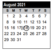 District School Academic Calendar for Lomax Elementary for August 2021