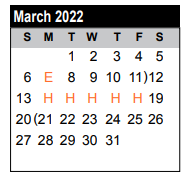 District School Academic Calendar for La Porte High School for March 2022