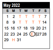 District School Academic Calendar for Jennie Reid Elementary for May 2022