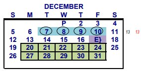 District School Academic Calendar for Challenge Academy for December 2021