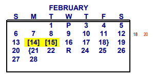 District School Academic Calendar for Success Program for February 2022