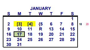 District School Academic Calendar for Challenge Academy for January 2022