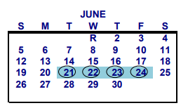 District School Academic Calendar for Challenge Academy for June 2022