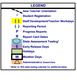 District School Academic Calendar Legend for La Vega Primary School