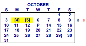 District School Academic Calendar for Challenge Academy for October 2021