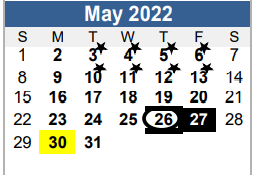 District School Academic Calendar for Floresville Alternative for May 2022
