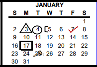 District School Academic Calendar for Virginia Allred Stacey Jr/sr H S for January 2022