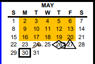 District School Academic Calendar for Virginia Allred Stacey Jr/sr H S for May 2022