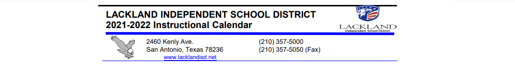 District School Academic Calendar for Lackland Elementary