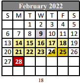 District School Academic Calendar for Lafayette High School for February 2022