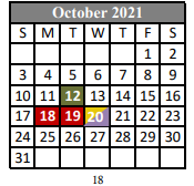 District School Academic Calendar for C.A.P.S Continuing Academic Program School for October 2021