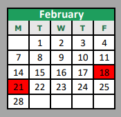 District School Academic Calendar for Shady Shores El for February 2022