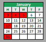 District School Academic Calendar for Corinth Elementary for January 2022