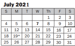 District School Academic Calendar for Kamiakin Junior High School for July 2021