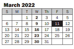 District School Academic Calendar for Robert Frost Elementary for March 2022