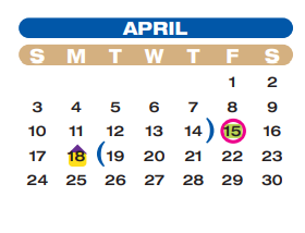 District School Academic Calendar for Hutchison Elementary for April 2022