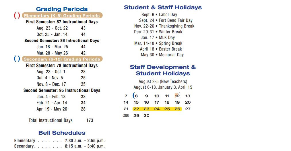 District School Academic Calendar Key for Williams Elementary