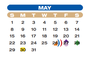District School Academic Calendar for Alternative Learning Center for May 2022