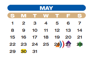 District School Academic Calendar for Travis Elementary for May 2022