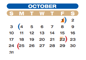 District School Academic Calendar for Juan Seguin Elementary for October 2021