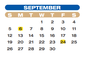 District School Academic Calendar for Taylor Ray Elementary for September 2021