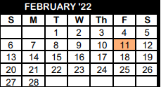 District School Academic Calendar for Lamesa High School for February 2022