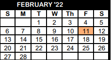 District School Academic Calendar for South El for February 2022