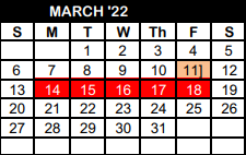 District School Academic Calendar for North El for March 2022