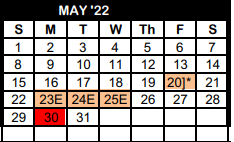 District School Academic Calendar for Lamesa High School for May 2022