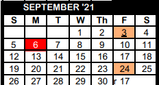District School Academic Calendar for Lamesa High School for September 2021