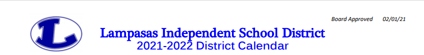 District School Academic Calendar for Hanna Springs Int